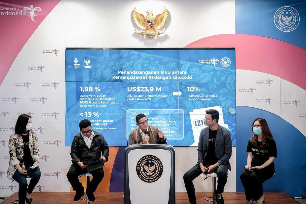 Permudah Perizinan Usaha Pelaku UMKM Ekraf, Kemenparekraf Gandeng IZIN.co.id